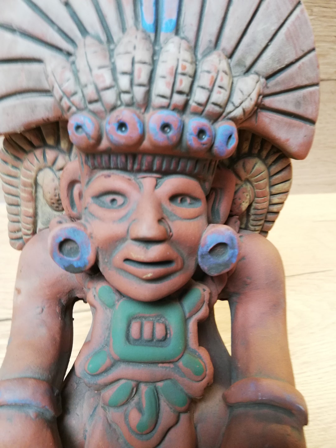Large Large Ethnic Statue mexico Maya Aztec Terracotta Etsy