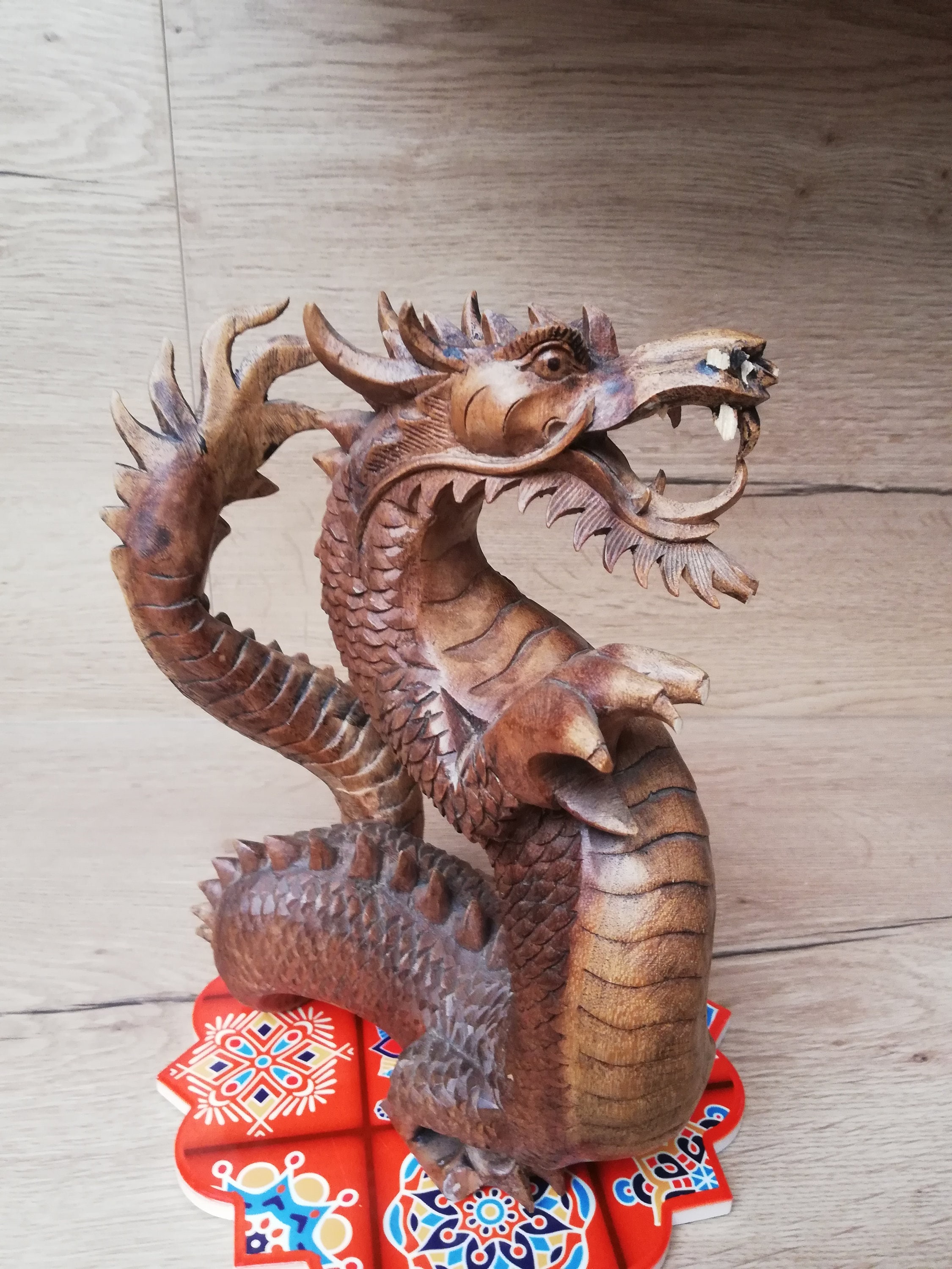 Collection Handmade Wooden Dragon Sculpture Hand Carved Etsy