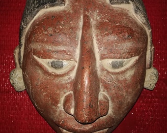 Terracotta mask of the Maya king Pakal, Palenque, Mexico, Ancient Civilizations