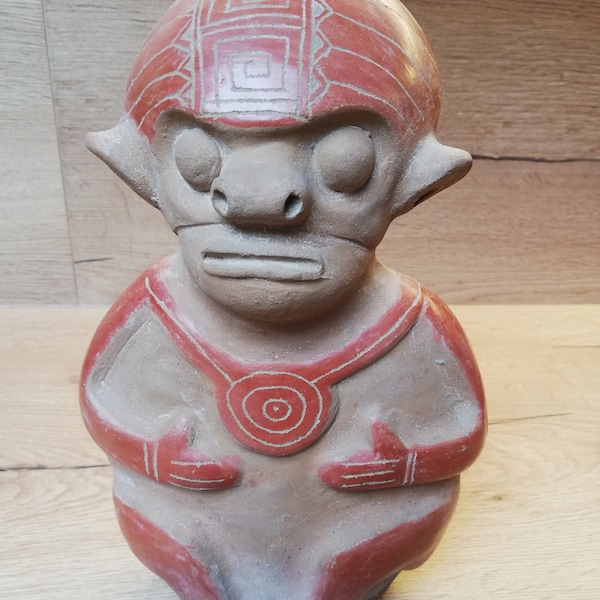 Rare Antique Pre-Columbian Ceramic Figurine, Aztec, Mayan, Inca, South America