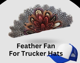 Feather Fan for Trucker Hats Retro Feathers for Trucker Hats