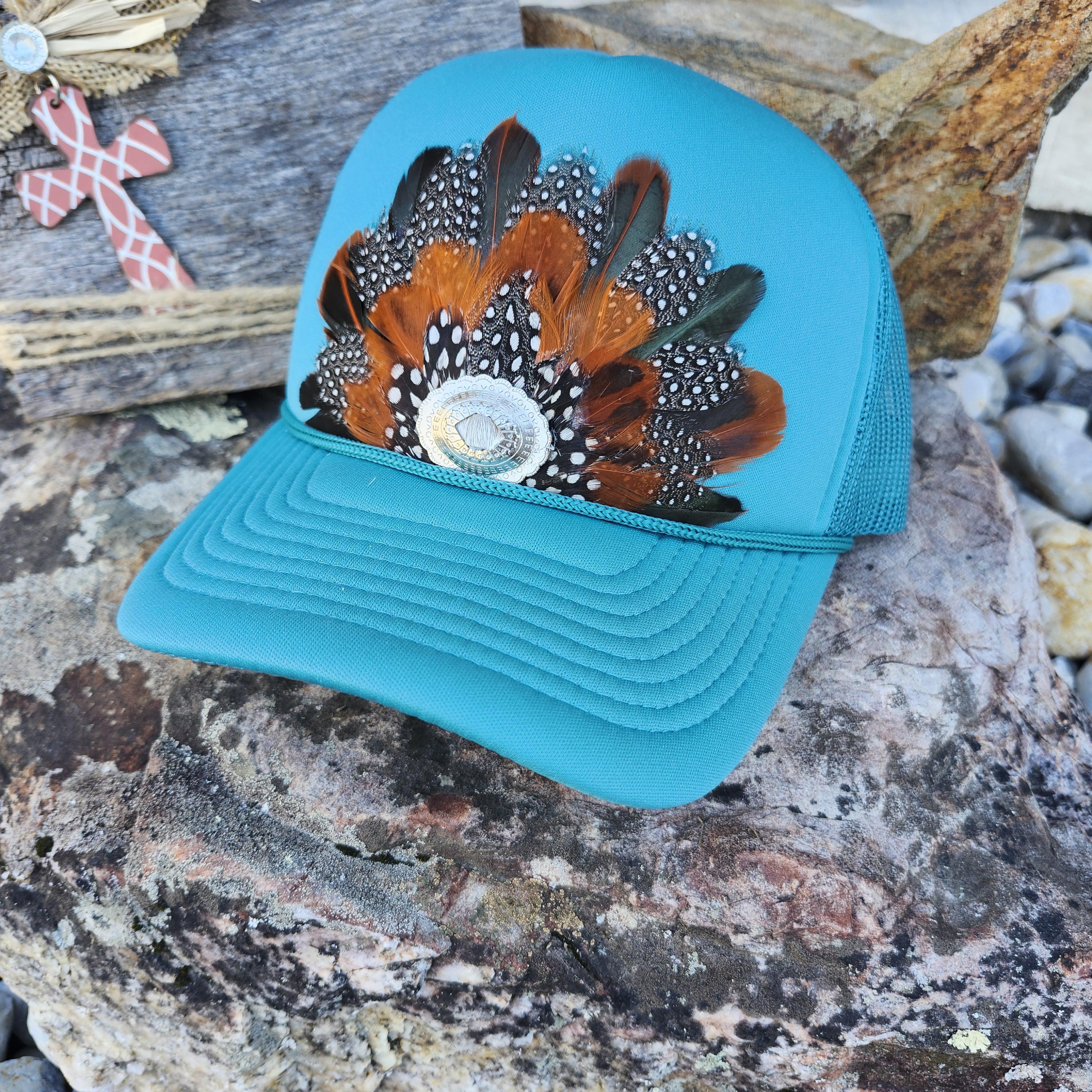 Turquoise Feathered Hat Kendall Turquoise Junkie Western Burned Hat - | The Kiersten Zile  main image 2