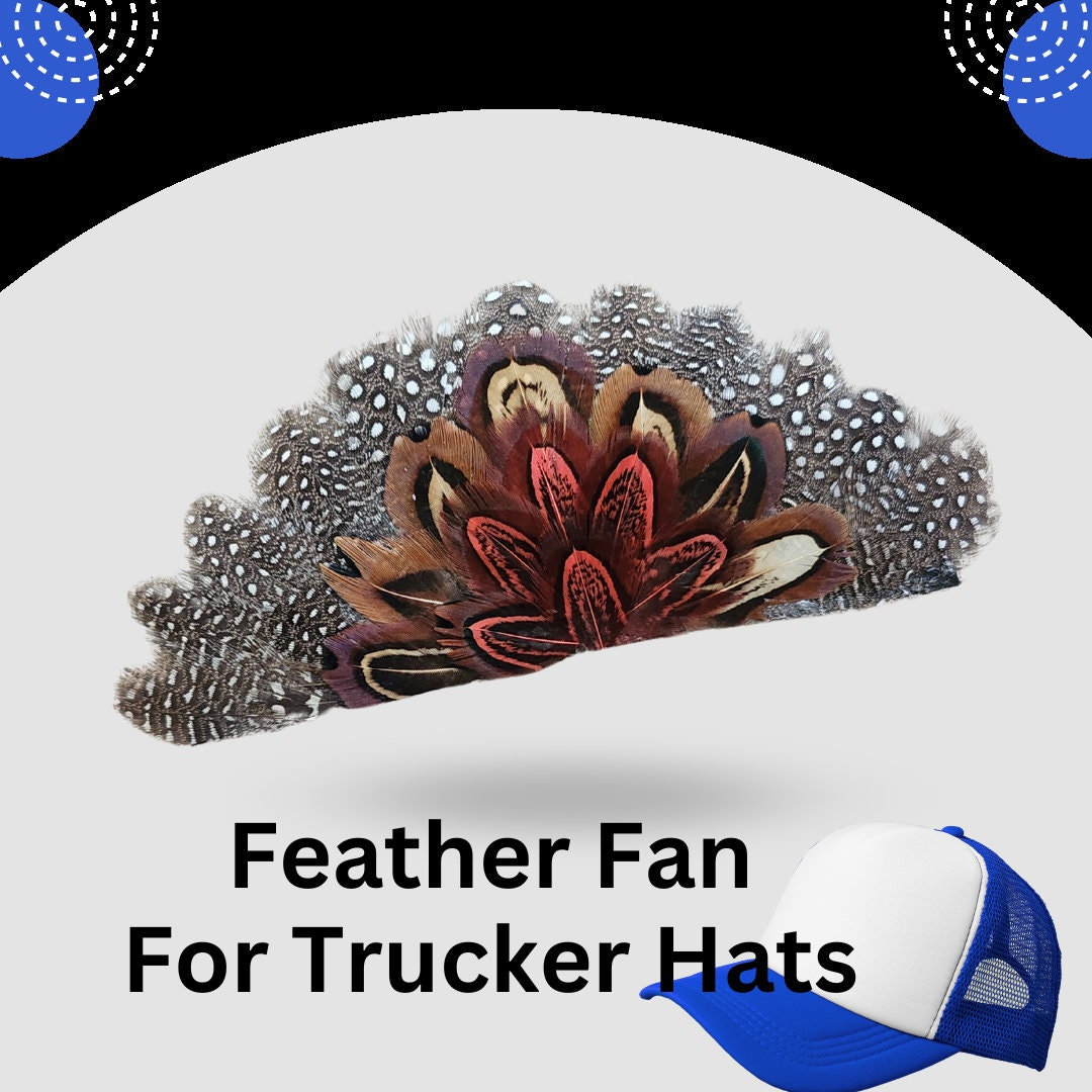 Feather Fan for Trucker Hats Retro Feathers for Trucker Hats