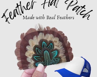 Feather Fan for Trucker Hats Retro Feathers for Trucker Hats