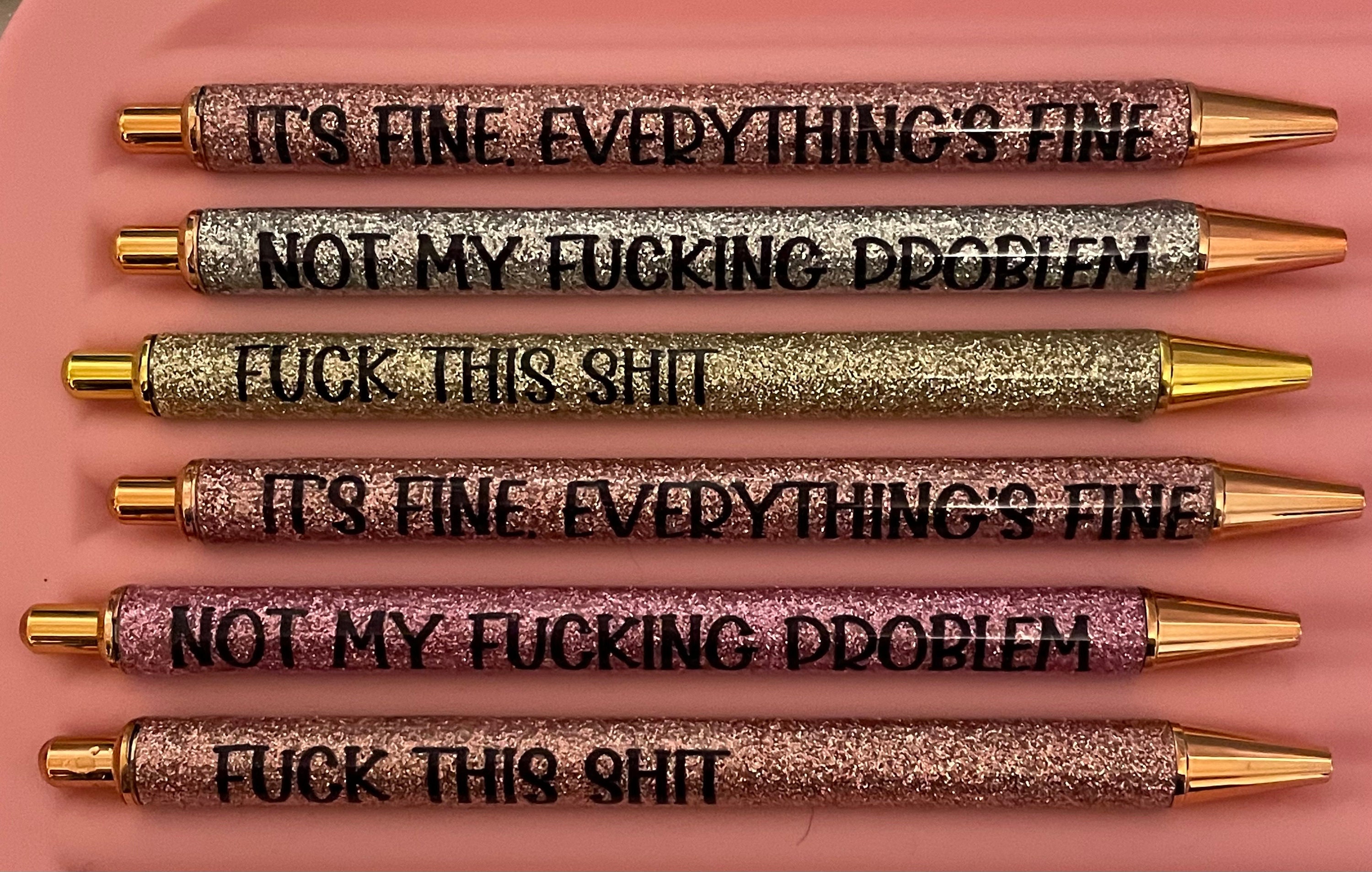 Sweary Pens, by Cheeky Chops UK. Assorted NSFW naughty bad words ball point  pens