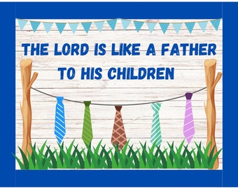 Fathers Day Bulletin Board Printable, Psalm Quote Bulletin Board, Christian Bulletin Board, Bulletin Board For Church, June Bulletin Board