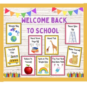 Welcome Back To School Bulletin Board: Motivational Classroom Decor (A4 Printable PDF)