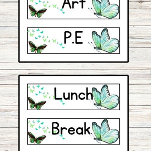 Butterfly Visual Class Schedule: Watercolor Bulletin Board (printable ...