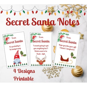 Funny Secret Santa Notes: Printable Gift for Coworkers (4 Designs)