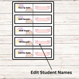 Emplois en classe imprimables, Tableau des tâches en classe pour enfants, Aides en classe imprimables, Pages de gestion de classe, Retour à lécole image 2