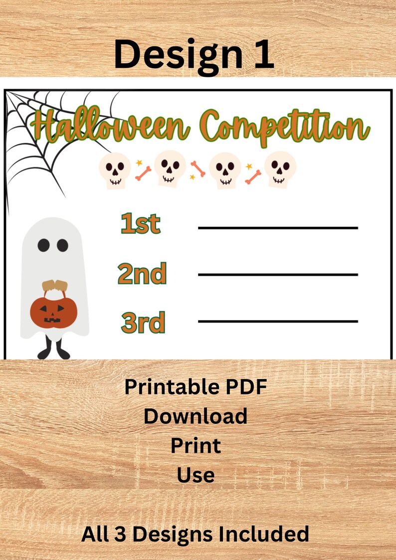 Halloween Competition Ballot Cards: Set of 3 (printable) - Etsy