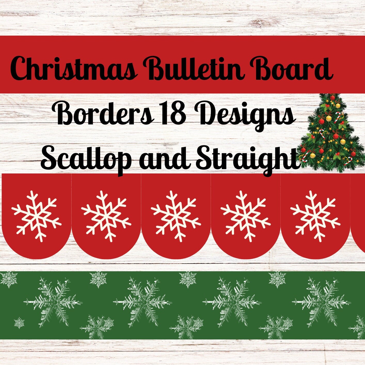 Christmas Bulletin Board Borders, 18 Printable Borders, Holiday ...