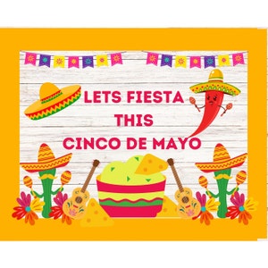 Cinco De Mayo Bulletin Board Printable, Lets Fiesta Bulletin Board, Mexican Bulletin Board, May Bulletin Board, Cinco De Mayo Classroom