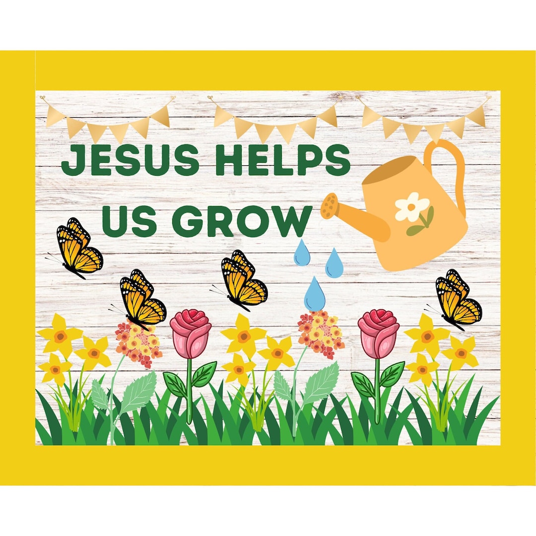 Christian Bulletin Board Printable, Spring Bulletin Board, Jesus Easter ...