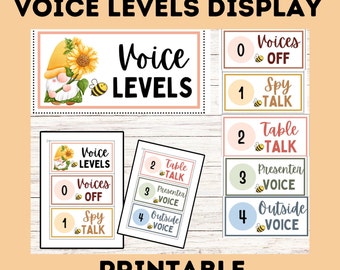 Spring Bulletin Board Printable, Voice Levels Display Printable, Spring Classroom Decor, Spring Voice Levels Bulletin, Classroom Management