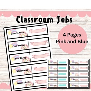Printable Pastel Classroom Jobs, Editable Class Job Cards, Student Responsibilities, Teacher Organization, Back To School