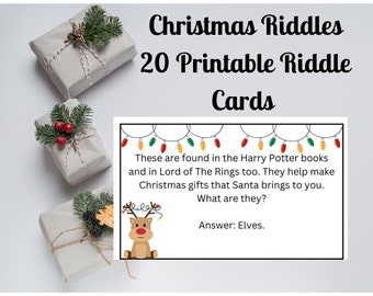 Christmas Riddles For Kids, 20 Printable Riddles, Christmas Trivia For Kids, Christmas Party Games, Christmas Riddles Printables, Elf Notes