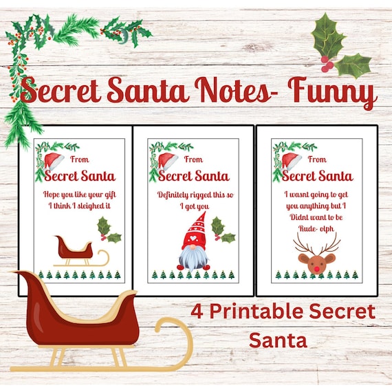 Secret santa notes deals