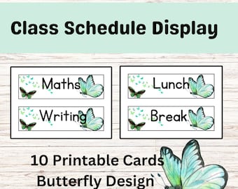 Butterfly Visual Class Schedule, Butterfly Bulletin Board, Visual School Schedule Printable, Classroom Time Management Bulletin Board