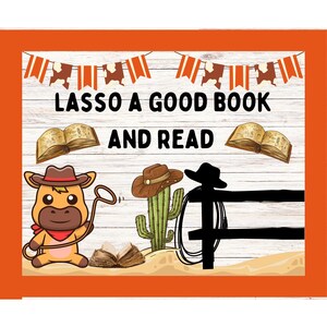 Western Reading Bulletin Board Printable: Lasso a Good Book (A4 PDF)