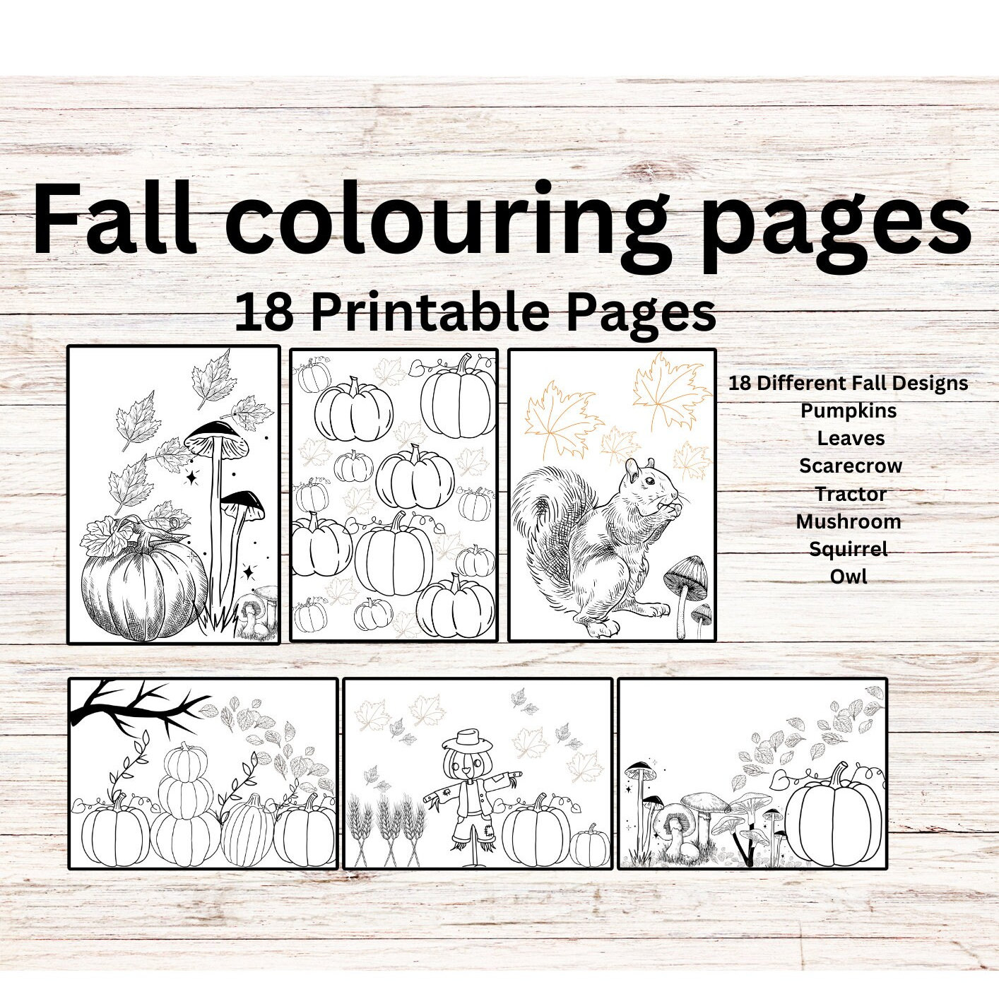 Fall Coloring Pages: 18-page Autumn Activity Pack (printable) - Etsy