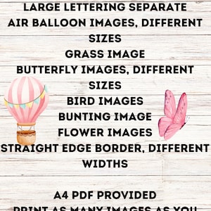 Summer Spring Bulletin Board Printable: Hot Air Balloon Decor (A4 PDF ...