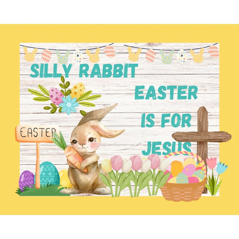 Easter Bulletin Board Printable, Christian Bulletin Board, Church ...