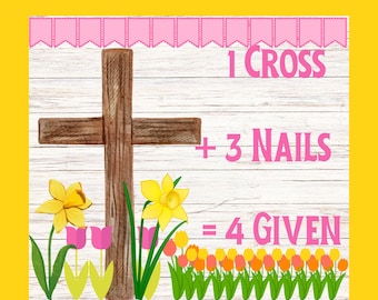 Easter Bulletin Board Kit, Christian Bulletin Board, Cross Bulletin Kit, Bulletin Board For Church, Spring Bulletin Board, Sunday school