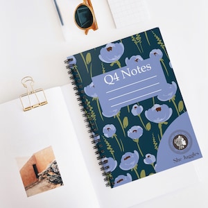 Q4 Blue Poppy Spiral Notebook