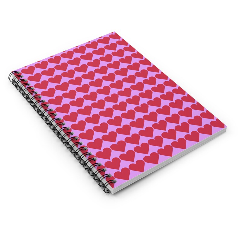 Hearts Spiral Notebook Etsy