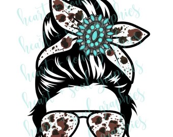 Descarga digital de cuero de vaca Mom Bun