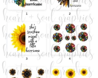 ella es sol mezclada con una pequeña descarga digital de huracán - 3 imágenes más 3 archivos de flores sólidas