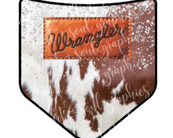 Cow Hide Pocket Design Digital Download