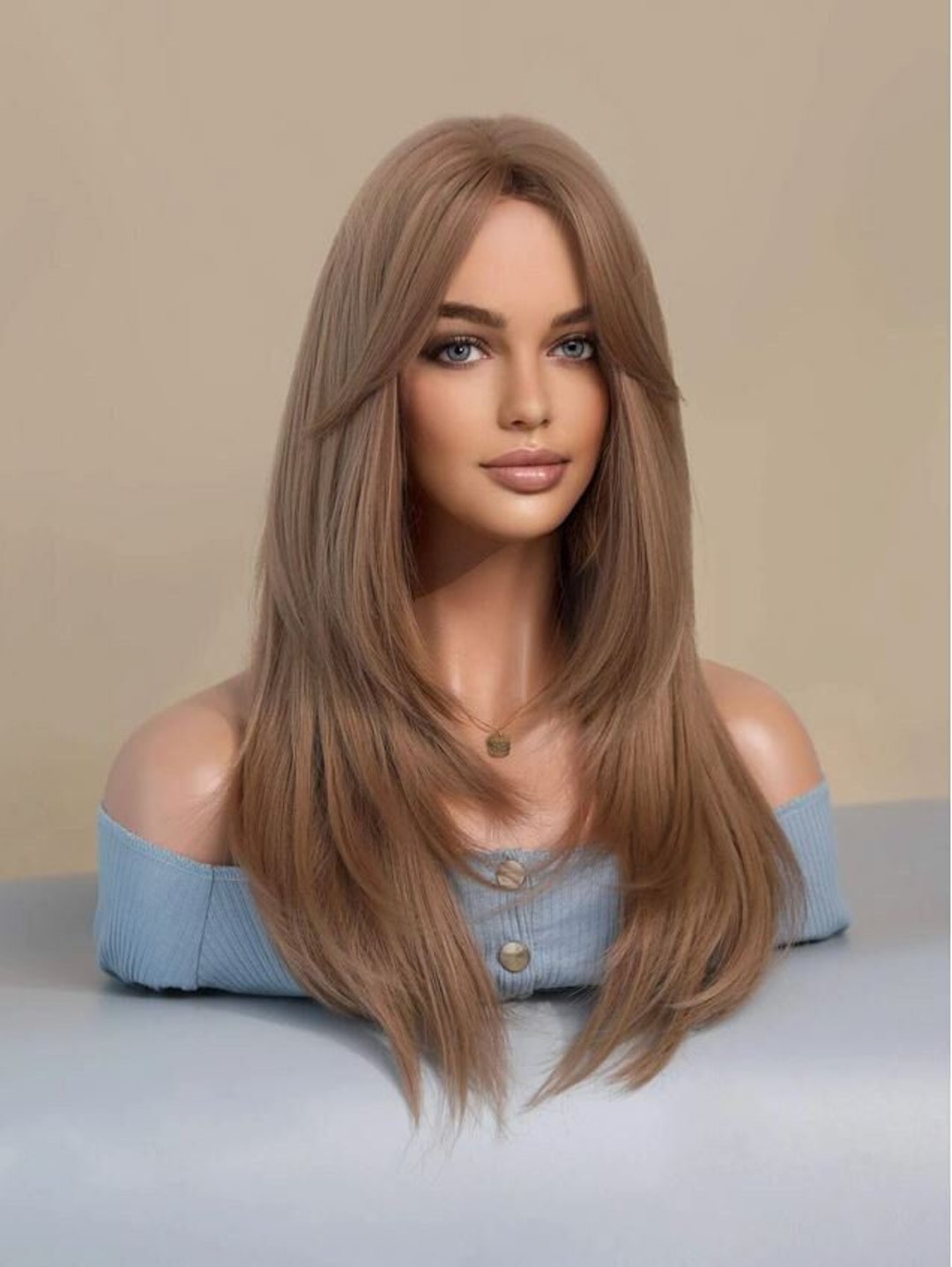 Wig False Hair Lady's Wig Artificial Hair False Etsy