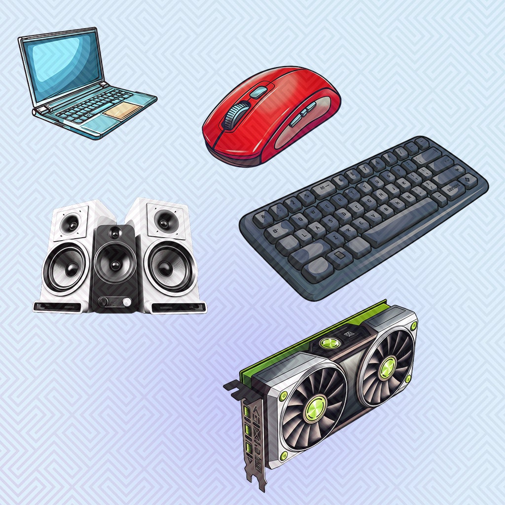 Computer Parts Clipart Cartoon Cliparts Cartoon Computer Etsy