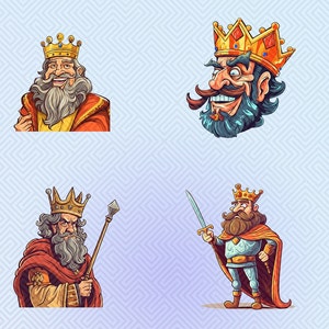 King Character Clipart, Cartoon Cliparts, Cartoon King, Royal King Art, Royalty Clipart, PNG Clipart of a king