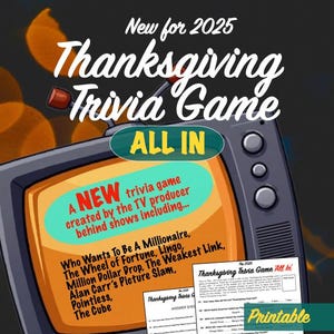 NEW Thanksgiving Trivia Game ‘All In‘ -  designed by TV Quiz Producer.