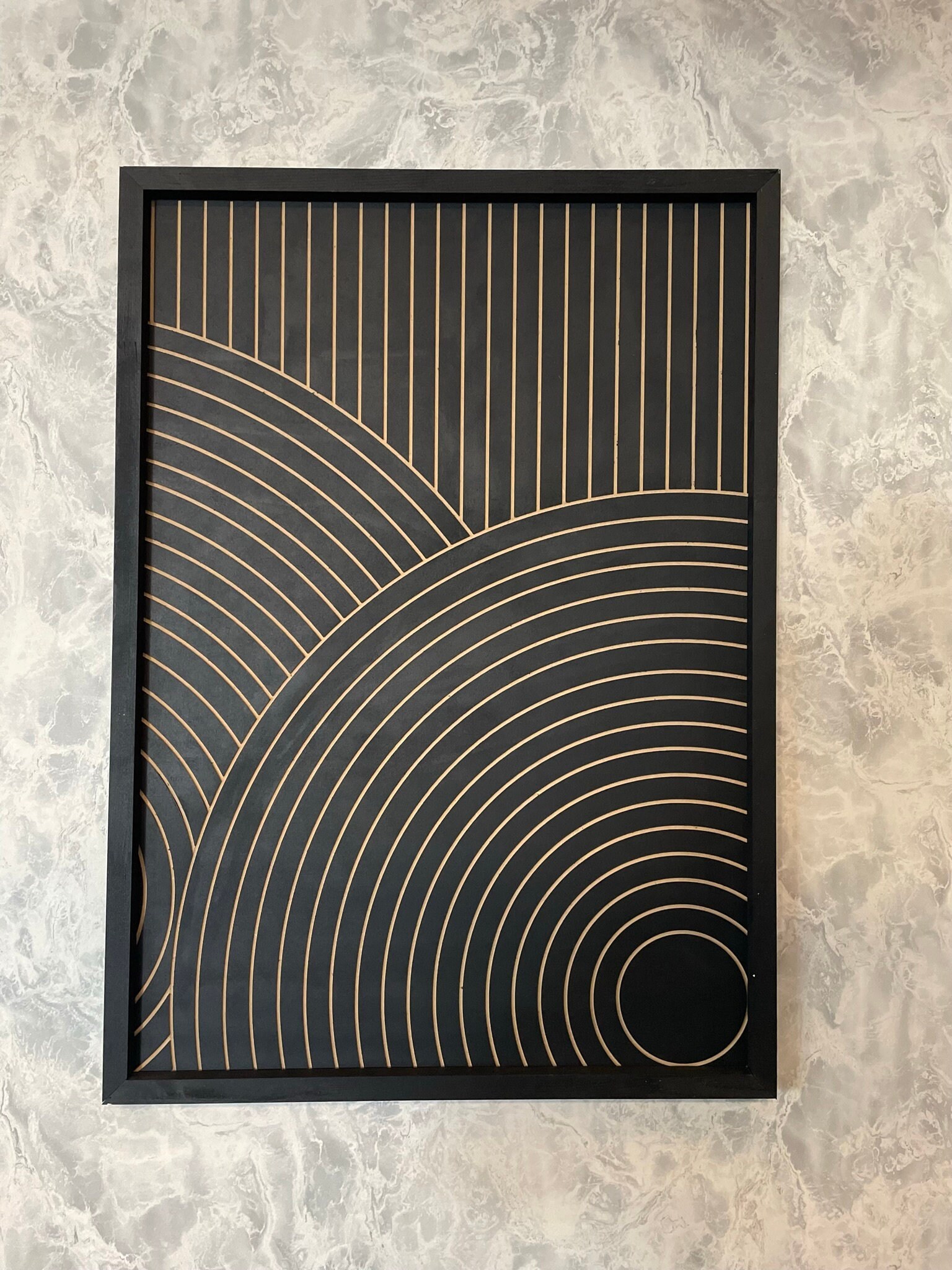 2 Set Wood Geometric Wall Art Set Minimalist Wood Wall Art Set Modern