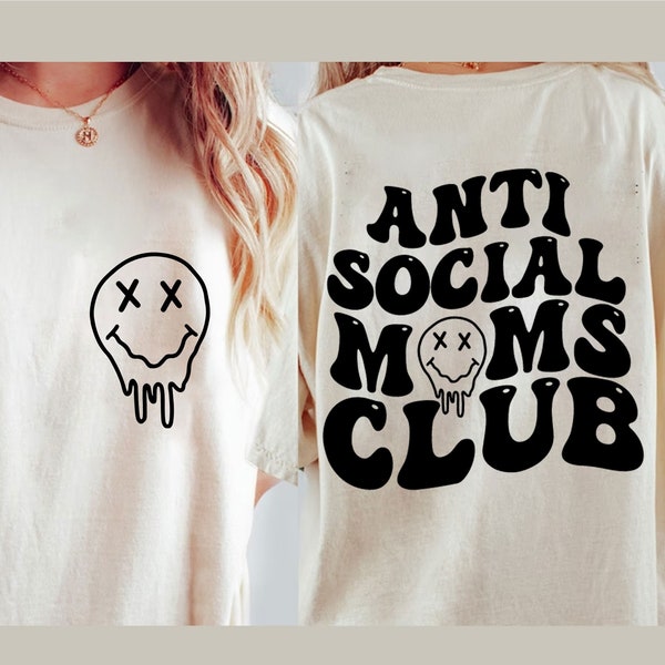 Anti social moms club svg, mom life svg, mom svg, mama svg, mothers day svg, popular svg, shirt svg, retro font svg, svg files for cricut