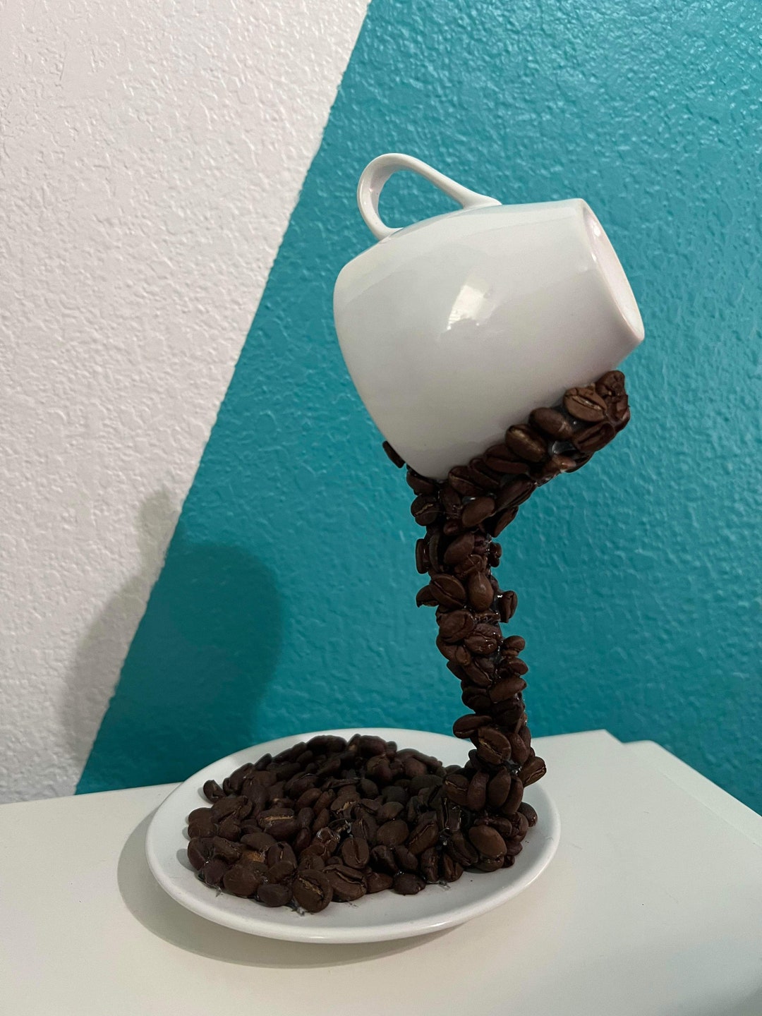 Floating Spilling Coffee Cup Etsy