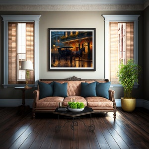 Pferdekutschenfahrt Wandkunst | New Orleans | Digitaler Download