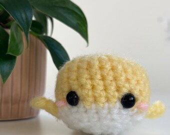 BTS Whale Keychain, Yellow Whale Keychain, Whale Amigurumi