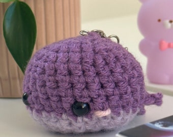 BTS Whale Keychain, Purple Whale Keychain, Whale Amigurumi