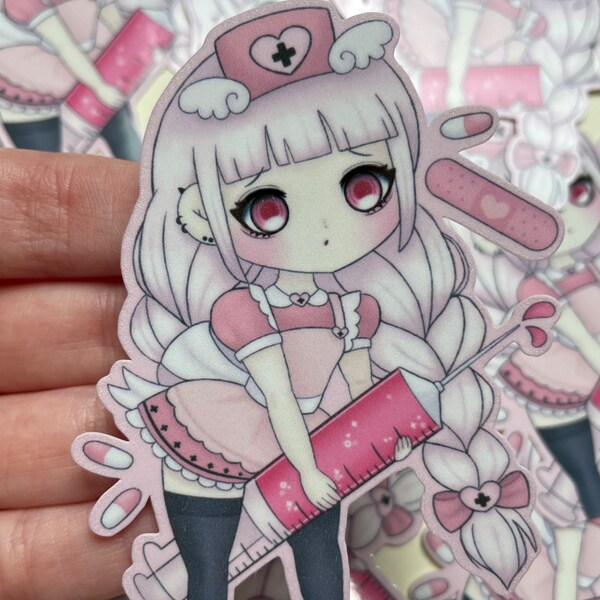 Nurse Yami Kawaii Laminated Sticker | Cute Kawaii Aesthetic Stickers