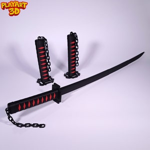 Ichigo Kurosaki Bankai Bleach Anime Retractable Katana Sword