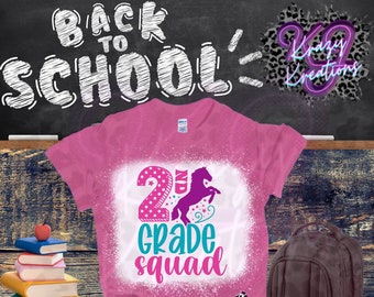 Second  Grade Squad Bleached Shirt ~2ND Grade Teacher Shirt ~Teacher Shirt ~2nd Grade Squad~ Second Grade Teacher~ Back to School Tee