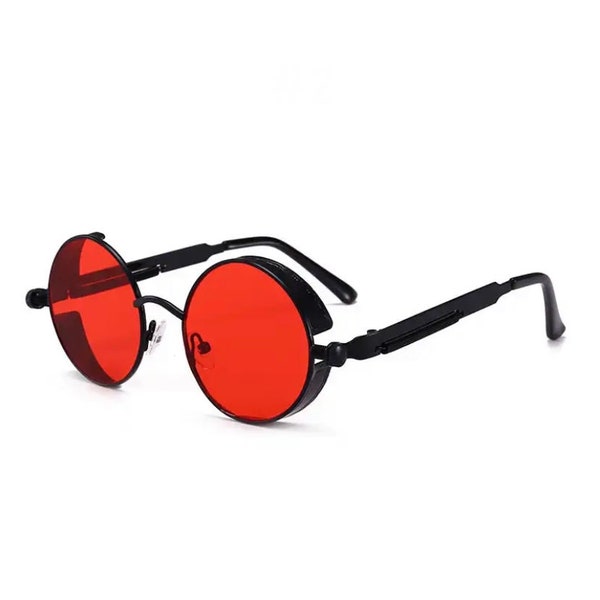 Vintage Retro Round Steampunk Sunglasses