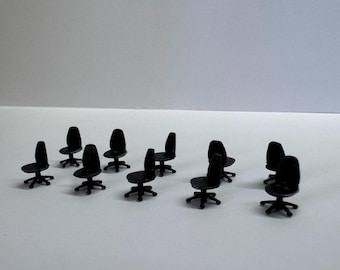 10 bureaustoelen SET HO Spoor 1/87 Landschapsindeling Poppenhuis