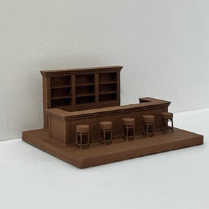 Bar for Pubs Restaurants And Cafes, HO Scale 1:87 Brown Painted