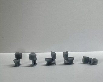 5 pcs Standard Toilet 1/87 HO Gauge Diorama Dollhouse Layout Project